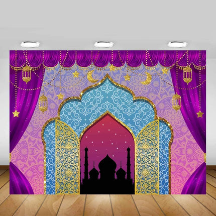 Fondo de Aladdín para fotografía, vinilo de 8x6 pies, accesorios de estudio para fotomatón, princesa, baby shower, noches árabes marroquíes, fiesta de cumpleaños, genio mágico, fondo de foto indio lujoso