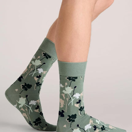 Ted Baker Men's 3 Pack Pattern Crew Dress Socks, Iceberg Green/Navy/Grey Heather, One Size