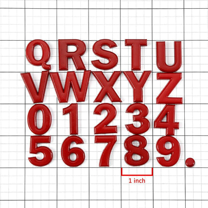 DNA Motoring EM-L-LETTER-6-RD Red Letter Number Decal Emblem Badge Sticker for Auto Car Truck Motorcycle Logo - 6