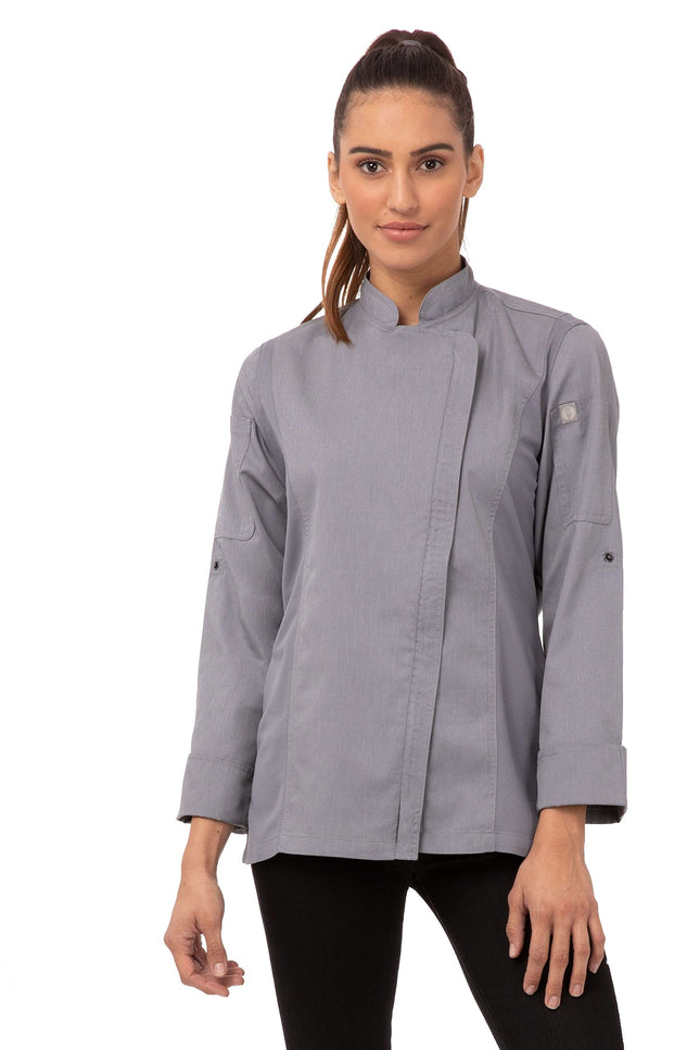Chef Works Women's Hartford Chef Coat Jacket, Grey
