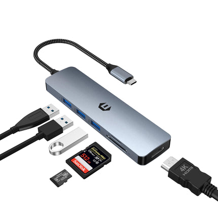 oditton USB C Hub, 6 in 1 USB C Adapter for Mac Pr