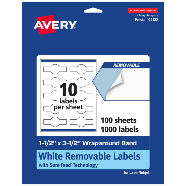 Avery Matte White Removable Cigar Labels with Sure
