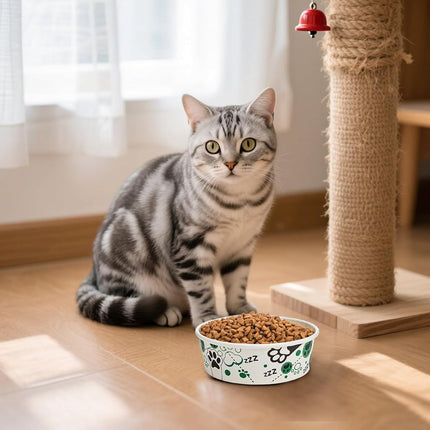 SOUJOY 60 Pcs Disposable Cat Bowls, 16 oz Pet Feeding Bowl, Foot Print Travel Dog Food Bowl for Small Dog Puppy Cat Dry and Wet Pet Food or Water
