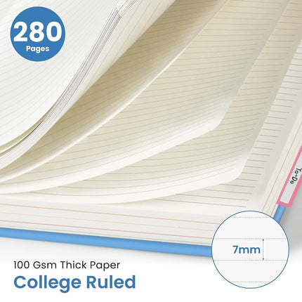 Taja Spiral Notebooks for Work 5 Subject Notebook with Removable Dividers