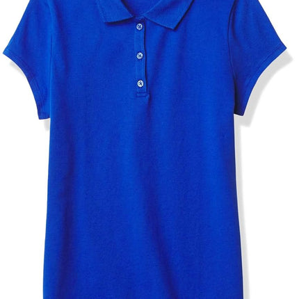 The Children's Place Girls' Short Sleeve Ruffle Pique Polo, Renew Blue, X-Large