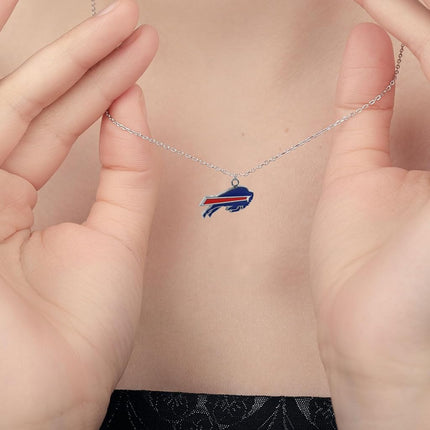 Siskiyou Sports NFL Buffalo Bills Women's NFL Chain Necklace with Small Pendant, 20", Silver