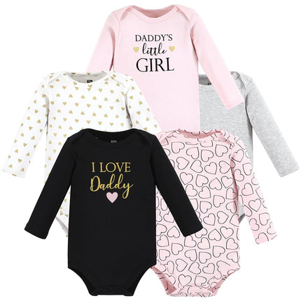 Hudson Baby Grenouillères en coton à manches longues unisexe pour bébé, Girl Daddy, 3-6 mois