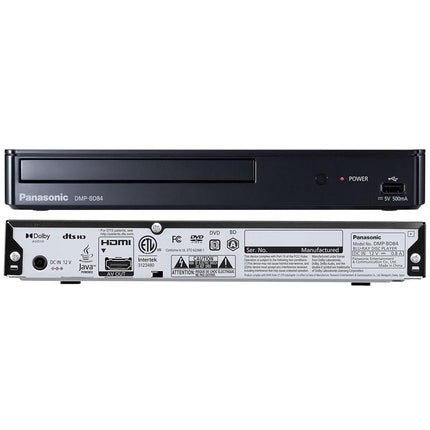 Panasonic Blu Ray DVD Player with Full HD Picture Quality and Hi-Res Dolby Digital Sound, DMP-BD84P-K, Black