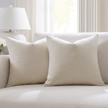 Meekio Set of 2 Ivory Pillow Covers 18 x 18 Inch F
