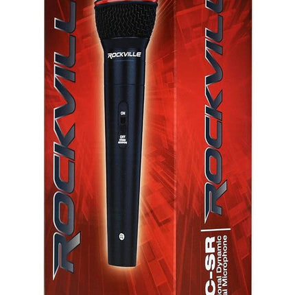 Rockville RMIC-SR Dynamic Handheld Microphone, 600 Ohms +/-30%, 72dB Sensitivity, M-56 Cartridge, Metal Body, OFC Copper Cables & Case, for DJ, Vocal, Karaoke
