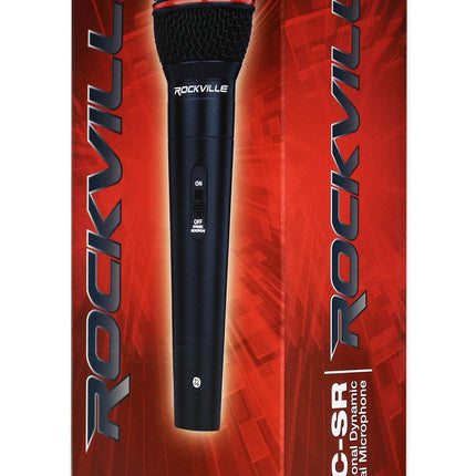 Rockville RMIC-SR Dynamic Handheld Microphone, 600 Ohms +/-30%, 72dB Sensitivity, M-56 Cartridge, Metal Body, OFC Copper Cables & Case, for DJ, Vocal, Karaoke