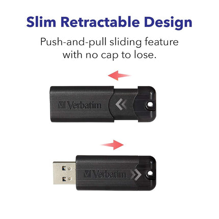 Verbatim 49320 256 GB PinStripe USB 3.0 Drive - Black