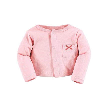Hudson Baby Baby Girls' Cotton Dress and Cardigan Set, Pink Moose Bear, 6-9 Months