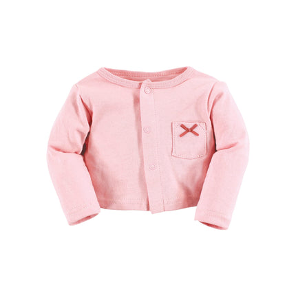 Hudson Baby Baby Girls' Cotton Dress and Cardigan Set, Pink Moose Bear, 6-9 Months