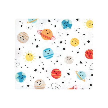 Couvertures d'emmaillotage Hudson Baby en flanelle de coton, motif Happy Planets, taille unique