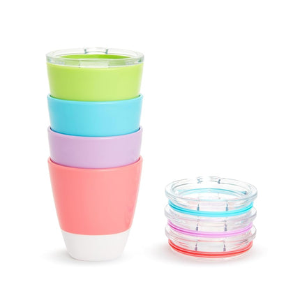 Munchkin RIIMUHIR Splash Toddler Cups with Training Lids, 7 Oz, 4 Pack