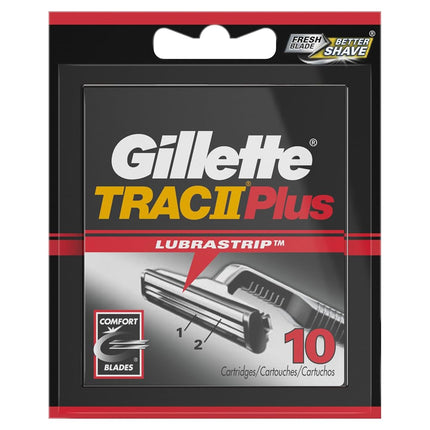 Gillette Trac II Men's Razor Blade Refills with Lubrastrip, 10 Count (Pack of 2), Mens Razors / Blades