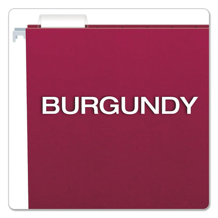 Pendaflex PFX81613 Recycled Hanging Folders, Letter Size, Burgundy, 1/5 Cut, 25/BX (81613)
