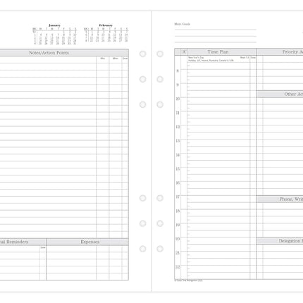 Filofax A5 Day to view English 2027 diary 27-TM7031