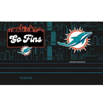 Tervis NFL Miami Dolphins-Go Fins Slogan Insulated Tumbler, 20oz, Stainless Steel
