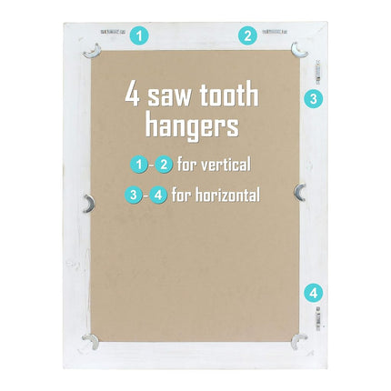 Stonebriar Rustic Rectangular Worn White Wood Frame Hanging Wall Mirror for Vertical or Horizontal Display