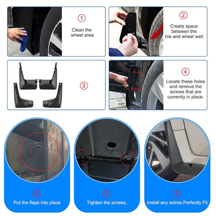 BDFHYK Mud Flaps Splash Guards 4PCS Front & Rear Side Mud Guards Compatible with Toyota Corolla 2014-2017 11th gen Without OEM Fender Flares