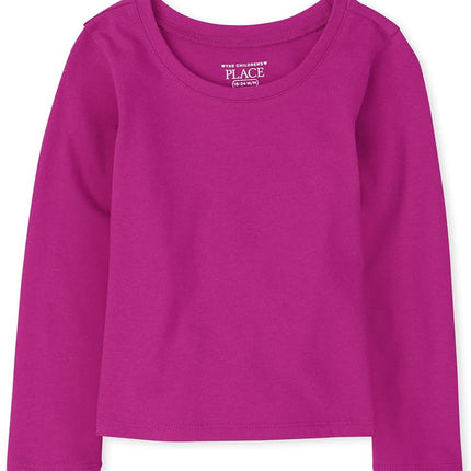 The Children's Place Baby Girls' Long Sleeve Layering Tee T-Shirt, Aurora Pink, 12-18 Months