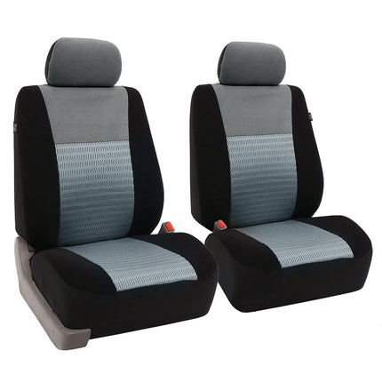 FH GROUP Car Seat Covers Front Set 3D Air Mesh - Universal Fit, Polyester, Airbag Compatible, Gray, Sedan, SUV, Van