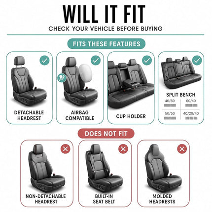 FH GROUP Car Seat Covers Full Set Premium Cloth - Universal Fit,Automotive Seat Cover,Low Back Front Seat Covers,Airbag Compatible,Split Bench Rear Seat,Washable Seat Cover for SUV,Sedan Blue