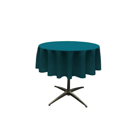 LA Linen Poplin Round Tablecloth, Polyester, Dark 