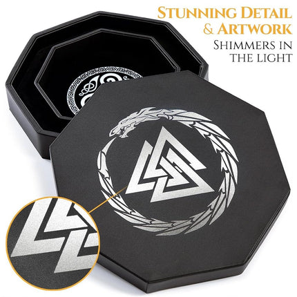 Premium Dice Tray for DND Valknut & Dragon Design – 23 CM