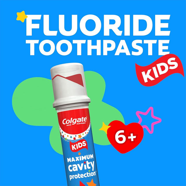 Colgate Kids Maximum Cavity Protection Pump Toothpaste, 4.4 ounce (pack of 6)