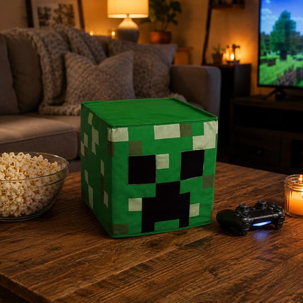 DISGUISE 116909-15L CREEPER HEADPIECE/BLOCK HEAD Minecraft Dress Up & Accessories, Green, One Size