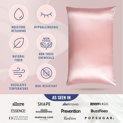 Blissy Silk Pillowcase - 100% Pure Mulberry Silk - 22 Momme 6A High-Grade Fibers - Satin Pillowcase for Hair & Skin - Regular, Queen & King Size Silk Pillow Case with Hidden Zipper - Moisture Wicking