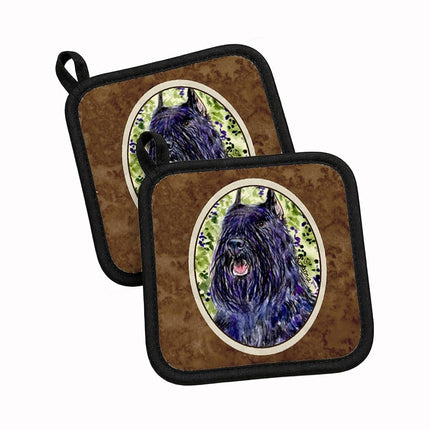 Caroline's Treasures Bouvier des Flandres - Par de agarraderas SS8853PTHD, Tela, Multicolor