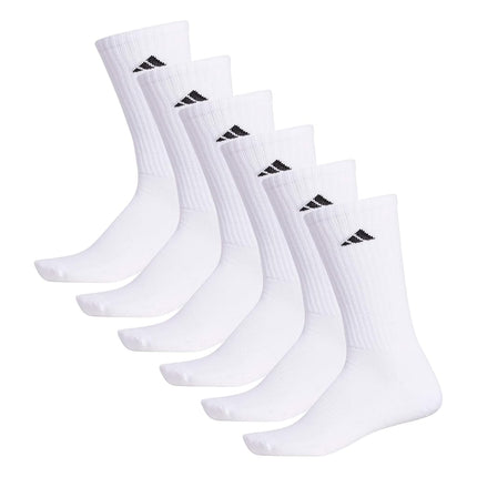 adidas Athletic Cushioned Crew Socks With Arch Compression For A Secure Fit (6-pair) Men's Sports Socks (Pack of 6), Black White, M