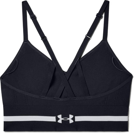 Under Armour Womens Ua Seamless Low Long Sport Bra, Black / / Halo Gray (001), XL EU
