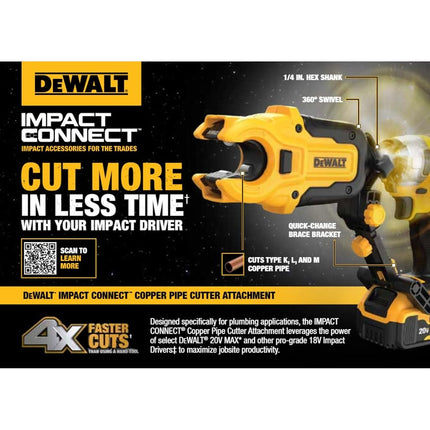 DEWALT Impact Connect Copper Pipe Cutter, Impact Driver Attachment, Tubing Cutter (DWACPRIR)