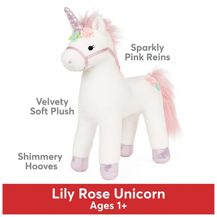 GUND Lily Plush Toy Pink Unicorn 1 Year Old White 15"