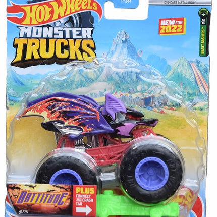 Hot Wheels Monster Trucks Battitude - Plus Connect and Crash Car 41/75 - Beast Bashers 4/6