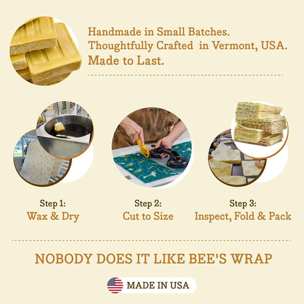 Bee's Wrap Beeswax Wraps for Food - Garden Party Cut to Size 14x52" Wax Paper Roll - Made in USA Reusable Waxed Paper & Bowl Covers - Organic & Eco-Friendly Alternative to Aluminum Foil & Plastic Wrap