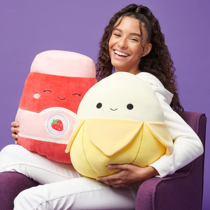 Squishmallows Junie la banane jaune de 35 cm - Grande peluche ultra-douce officielle Kelly Toy