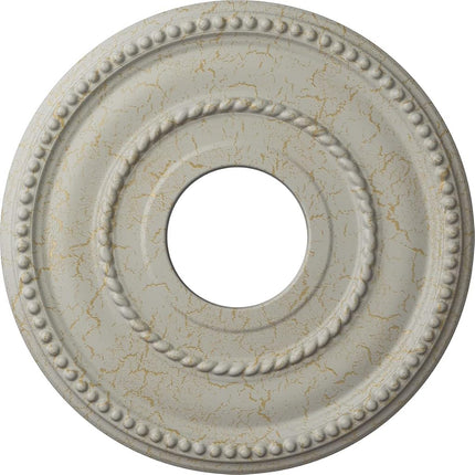 12 1/8"OD x 3 5/8"ID x 3/4"P Valeriano Ceiling Medallion (Fits Canopies up to 6 1/4"), Hand-Painted Pot of Cream Crackle