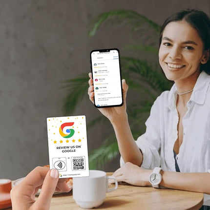 Social Review Tap Card | Review QR Code | Contactless Review Card | NFC Tap Card | Unlimited Use NFC Cards… …