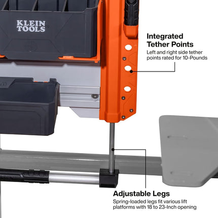 KLEIN TOOLS BC700WA LiftPro 24-Inch Wall Mount System, Heavy-Duty Modular Tool Organization with Four Interior Rails and One Exterior Rail, 50-Pound Capacity Per Rail For Man Lift and Scissor Lift