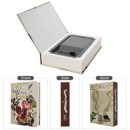 Real Paper Diversion Book Safe Storage Box, Dictionary Secret Safe Can with Security Combination Lock/Key, Diversion Book Hidden Safe(M Combination, Alice)