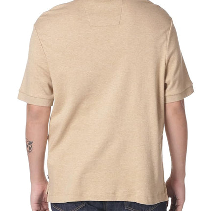Nautica Men's Classic Fit Short Sleeve Solid Soft Cotton Polo Shirt, Coastal Camel Heather, 1X