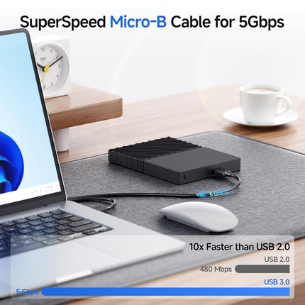 Cable Matters Micro USB 3.0 Cable (Micro USB 3 Cable A to Micro B) in Black 15 Feet - Available 3FT - 15FT in Length