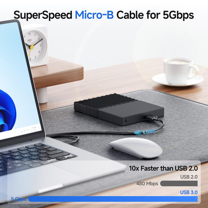 Cable Matters Cable Micro USB 3.0 (Cable Micro USB 3 A a Micro B) en negro de 4,5 m - Disponible en longitudes de 0,9 m a 4,5 m