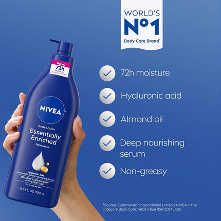 NIVEA Essentially Enriched Body Lotion 16.9 Fluid Ounce